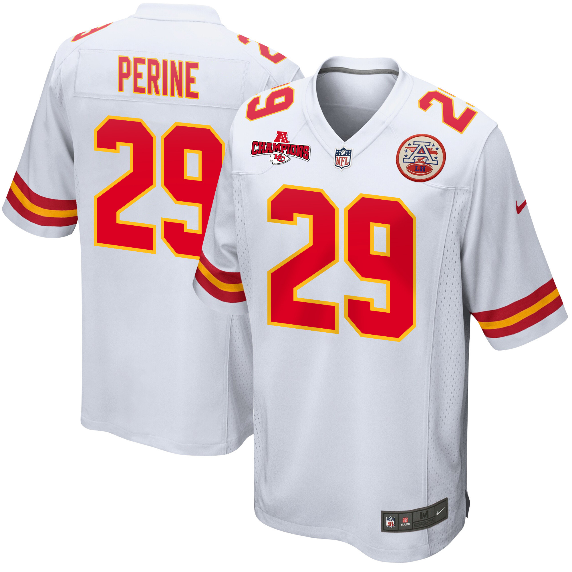 La'Mical Perine #29 Kansas City Chiefs Game Jersey - Men's | White