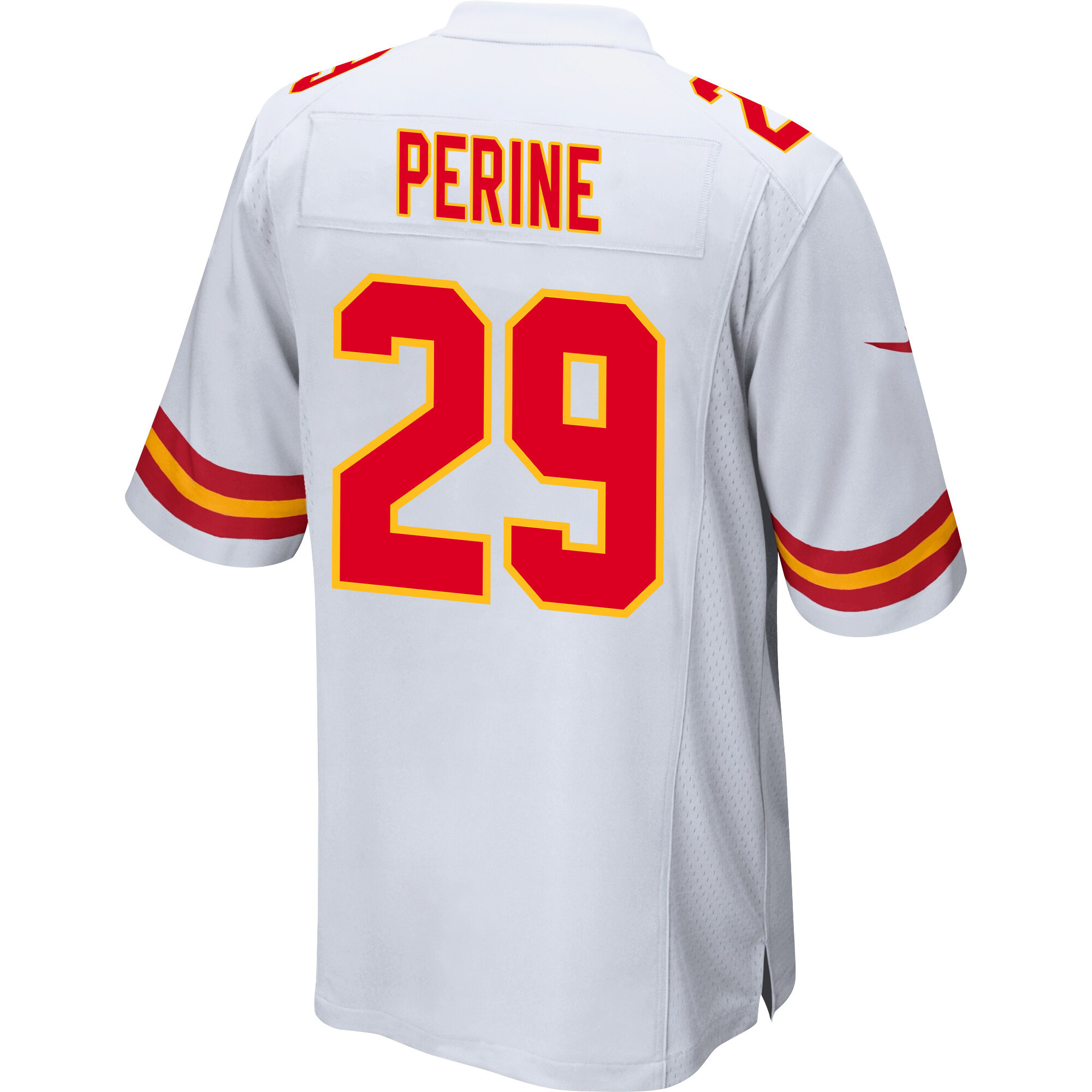 La'Mical Perine #29 Kansas City Chiefs Super Bowl LVIII Patch Game Jersey - Men's | White - Image 3