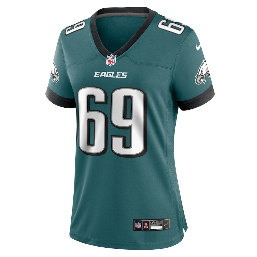 Alternative view of Landon Dickerson #69 Philadelphia Eagles Game Jersey - Women's | Midnight Green