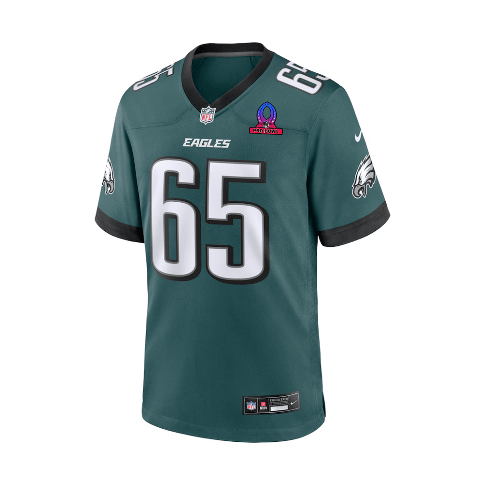 Alternative view of Lane Johnson #65 Philadelphia Eagles Game Jersey - Men's | Midnight Green
