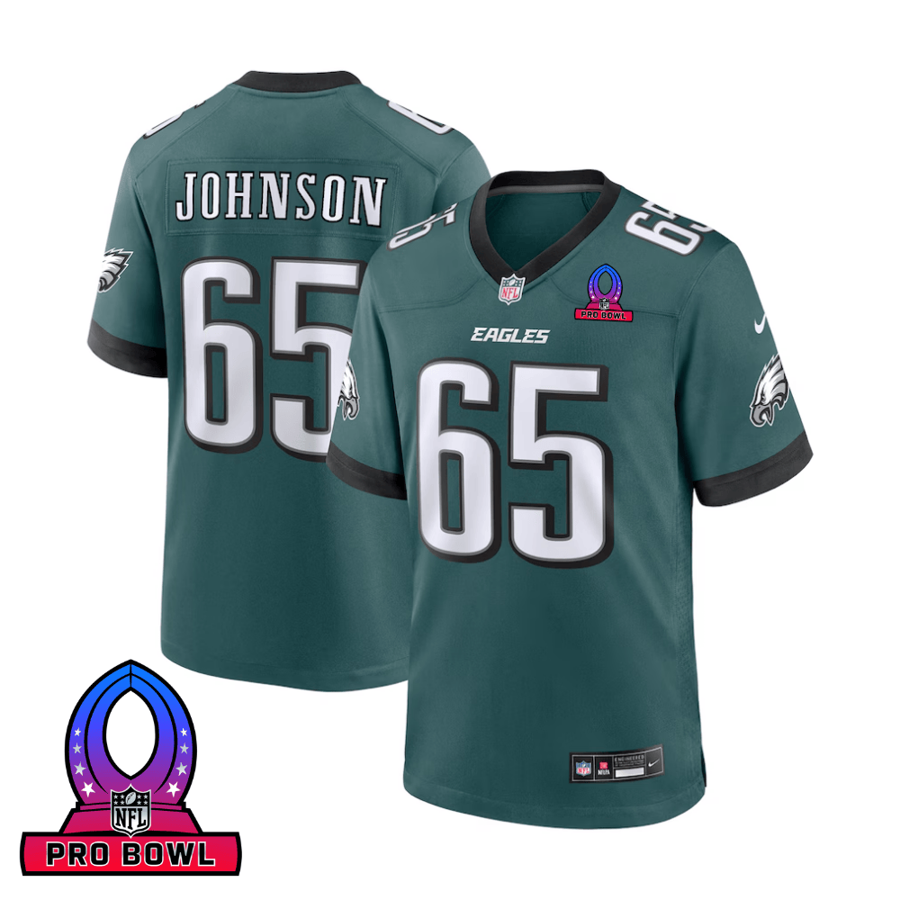 Lane Johnson #65 Philadelphia Eagles Game Jersey - Men's | Midnight Green