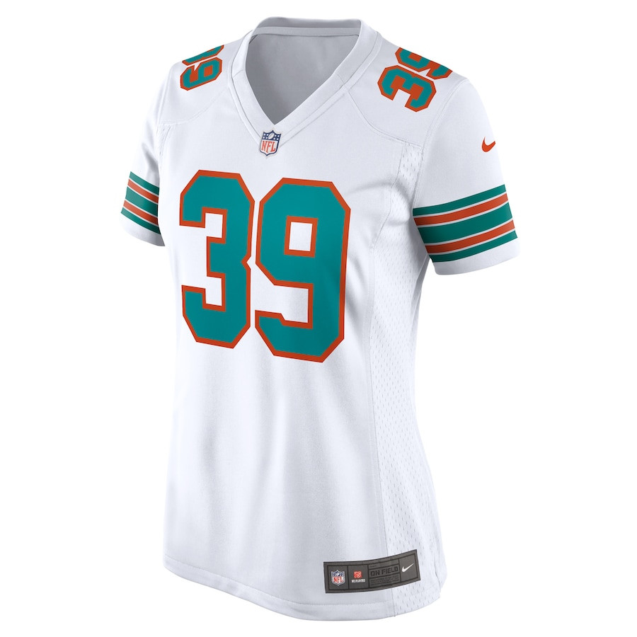 Alternative view of Larry Csonka #39 Miami Dolphins Game Jersey - Women's | White