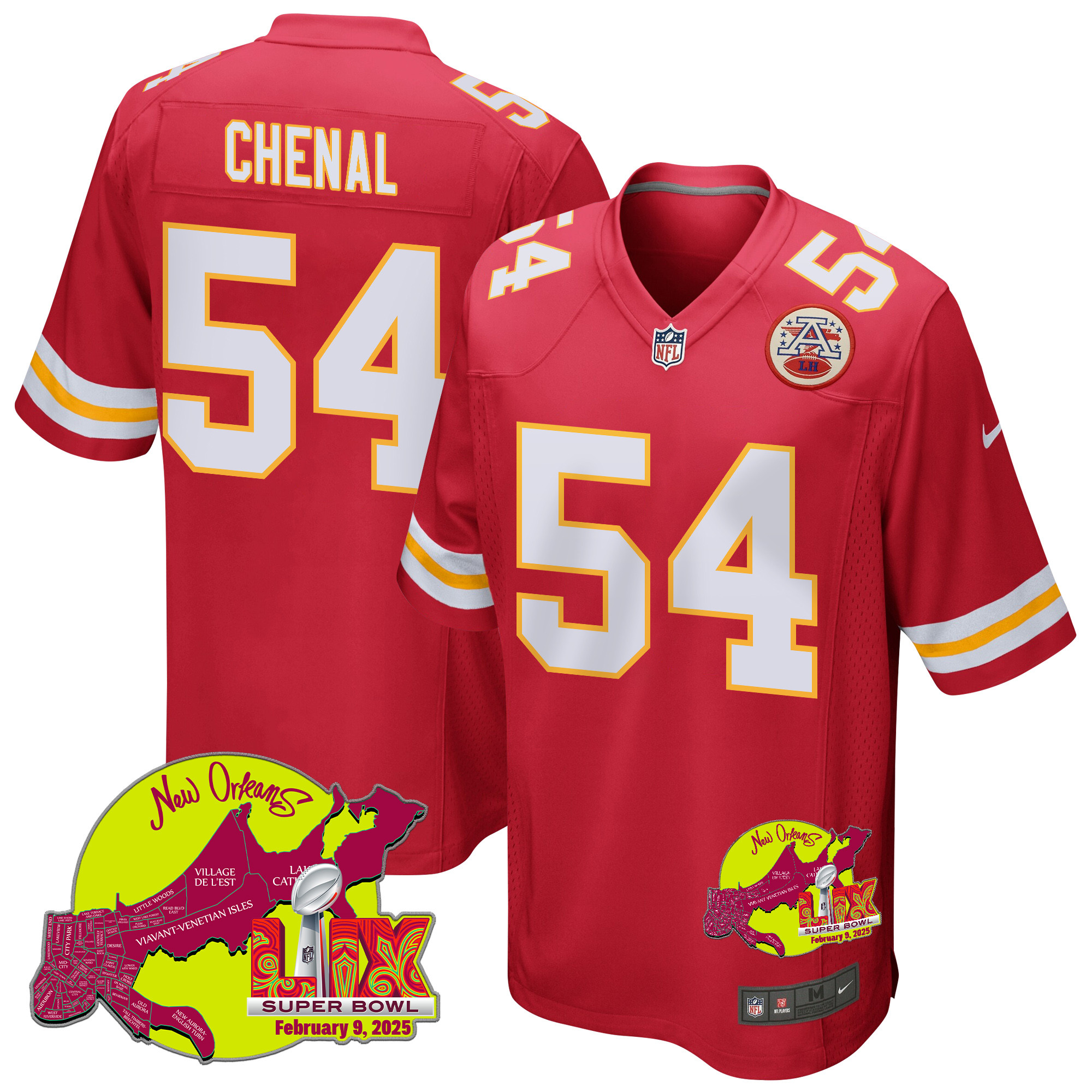 Leo Chenal #54 Kansas City Chiefs Super Bowl LIX Game Jersey - Men's | Red