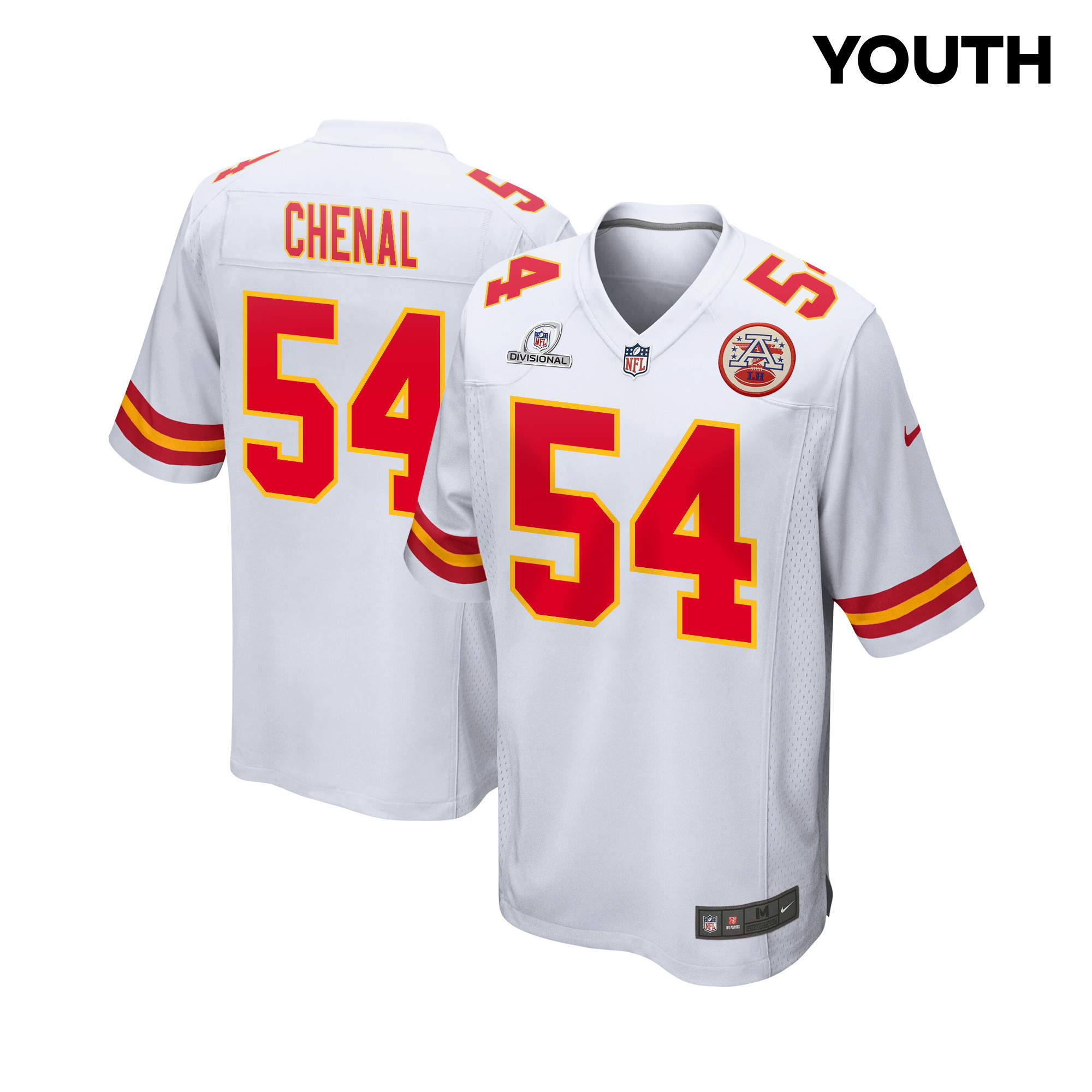 Leo Chenal #54 Kansas City Chiefs Super Bowl LVIII Patch Game Jersey - Youth | White