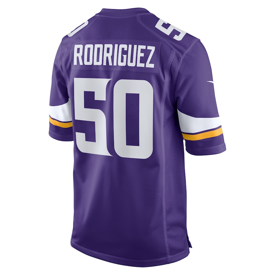 Levi Drake Rodriguez #50 Minnesota Vikings Game Jersey - Men's | Purple - Image 3