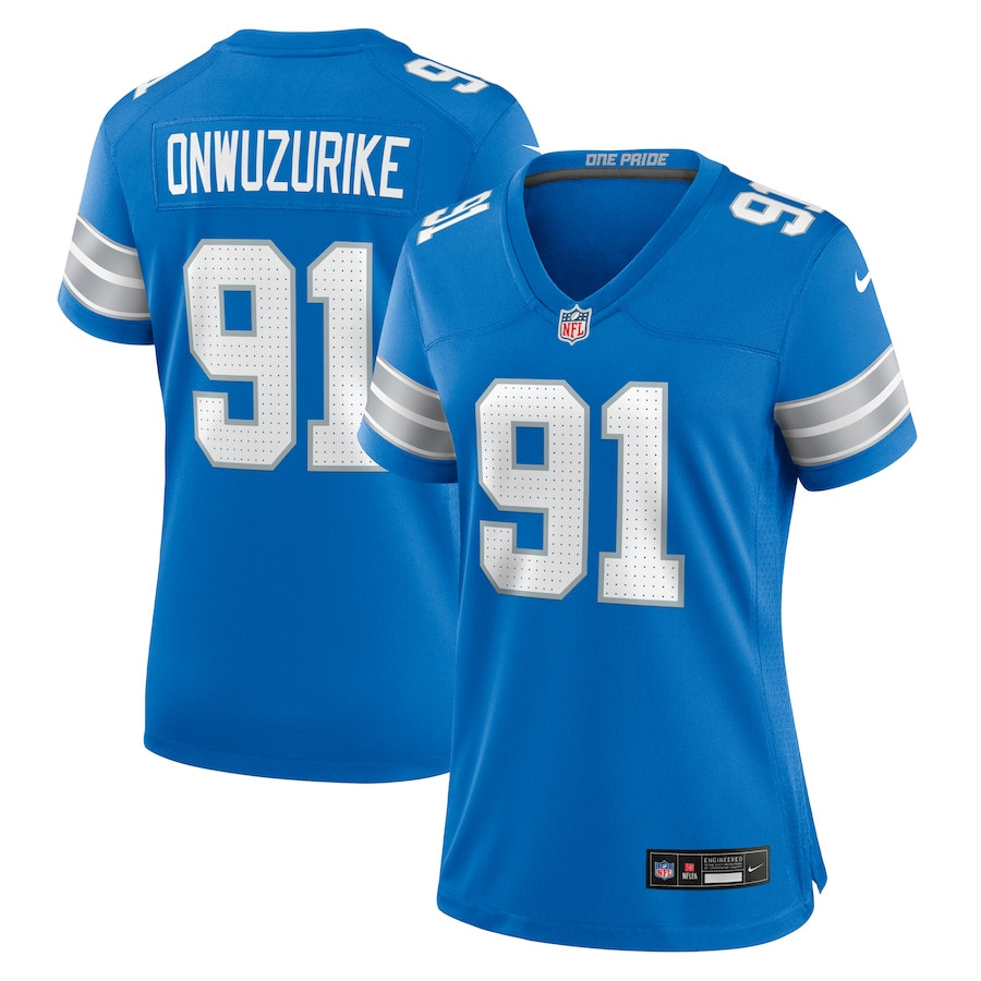 Levi Onwuzurike #91 Detroit Lions Game Jersey - Women's | Blue