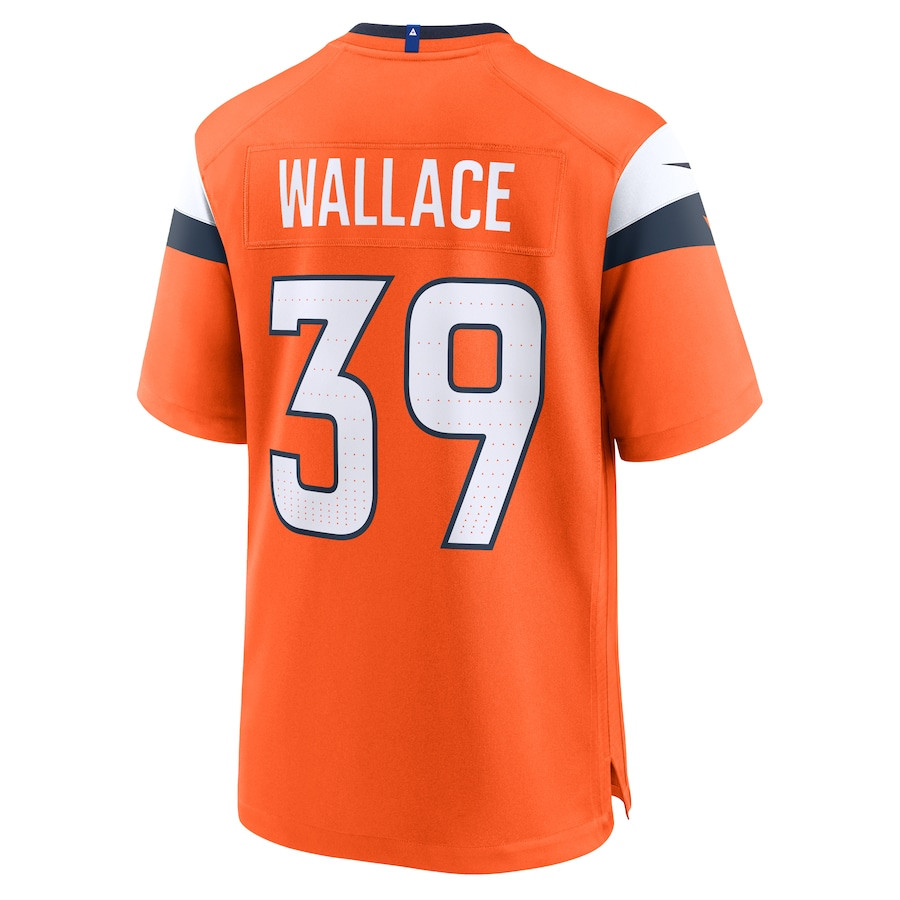 Levi Wallace #39 Denver Broncos Game Jersey - Men's | Orange - Image 3