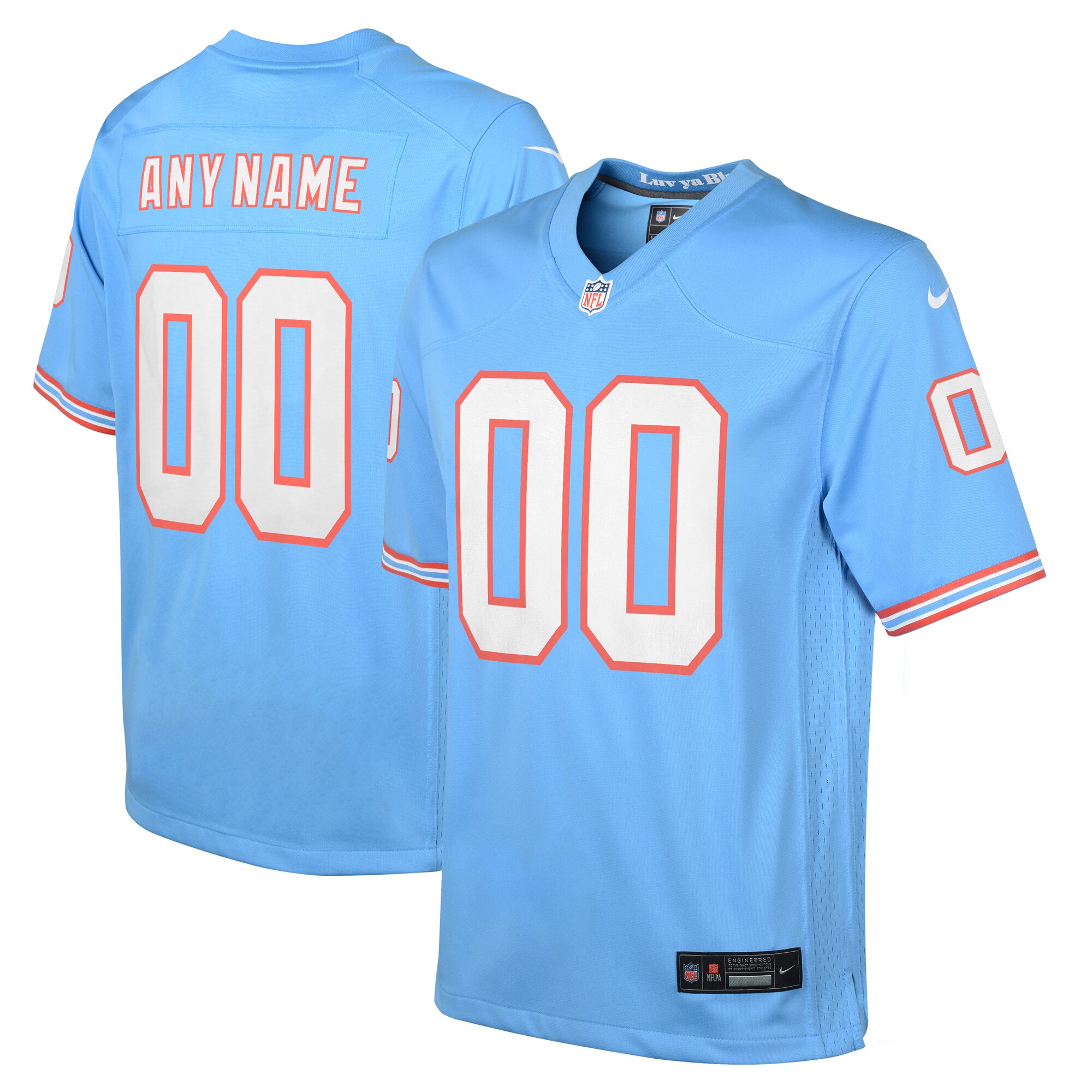 Light Tennessee Titans Throwback Game Jersey - Youth