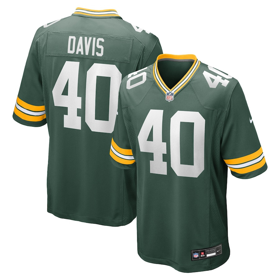 LJ Davis #40 Green Bay Packers Game Jersey - Men's | Green