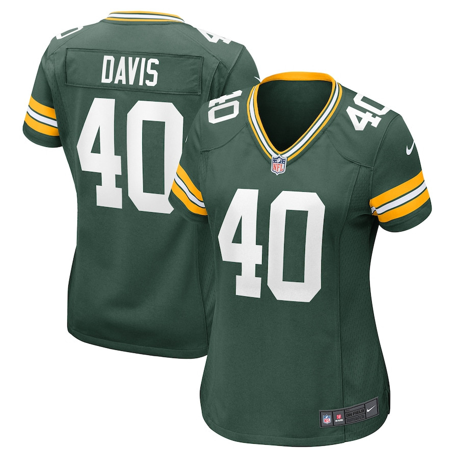 LJ Davis #40 Green Bay Packers Game Jersey - Women's | Green
