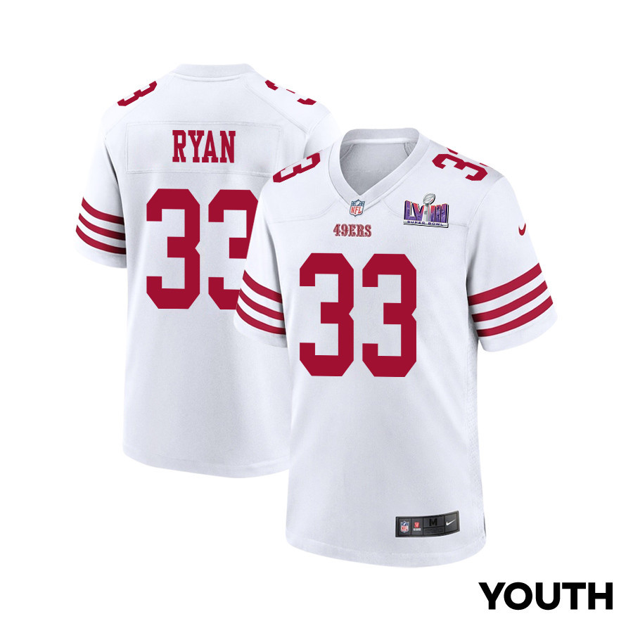 Logan Ryan #33 San Francisco 49ers Super Bowl LVIII Patch Game Jersey - Youth | White