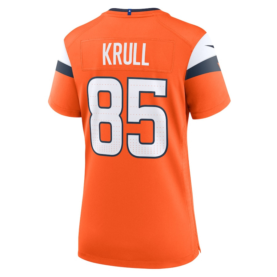 Lucas Krull #85 Denver Broncos Game Jersey - Women's | Orange - Image 3