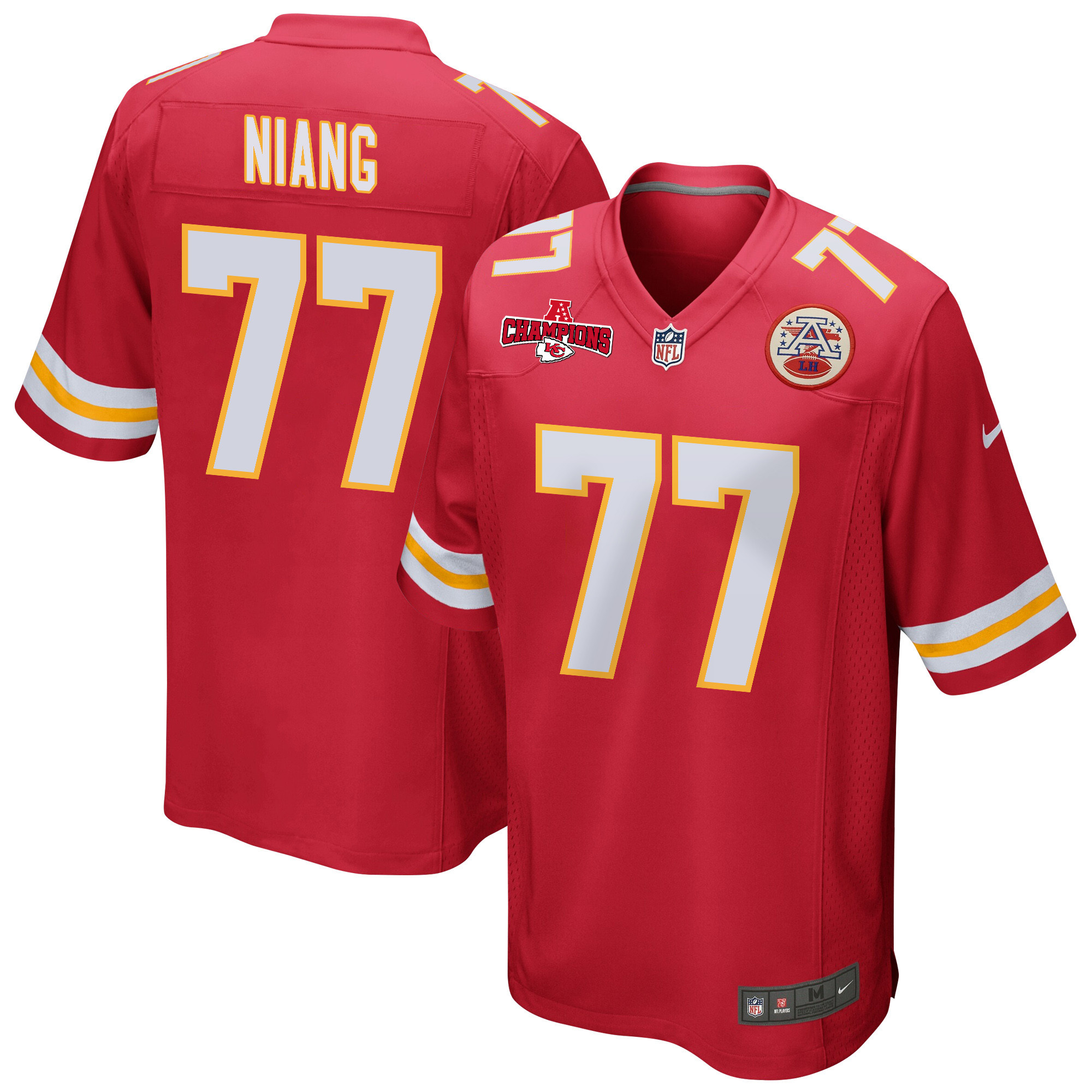 Lucas Niang #77 Kansas City Chiefs Game Jersey - Men's | Red