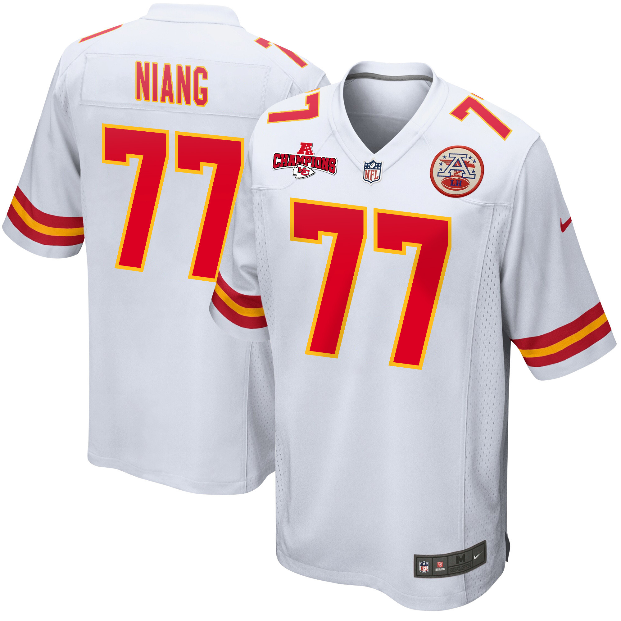 Lucas Niang #77 Kansas City Chiefs Game Jersey - Men's | White