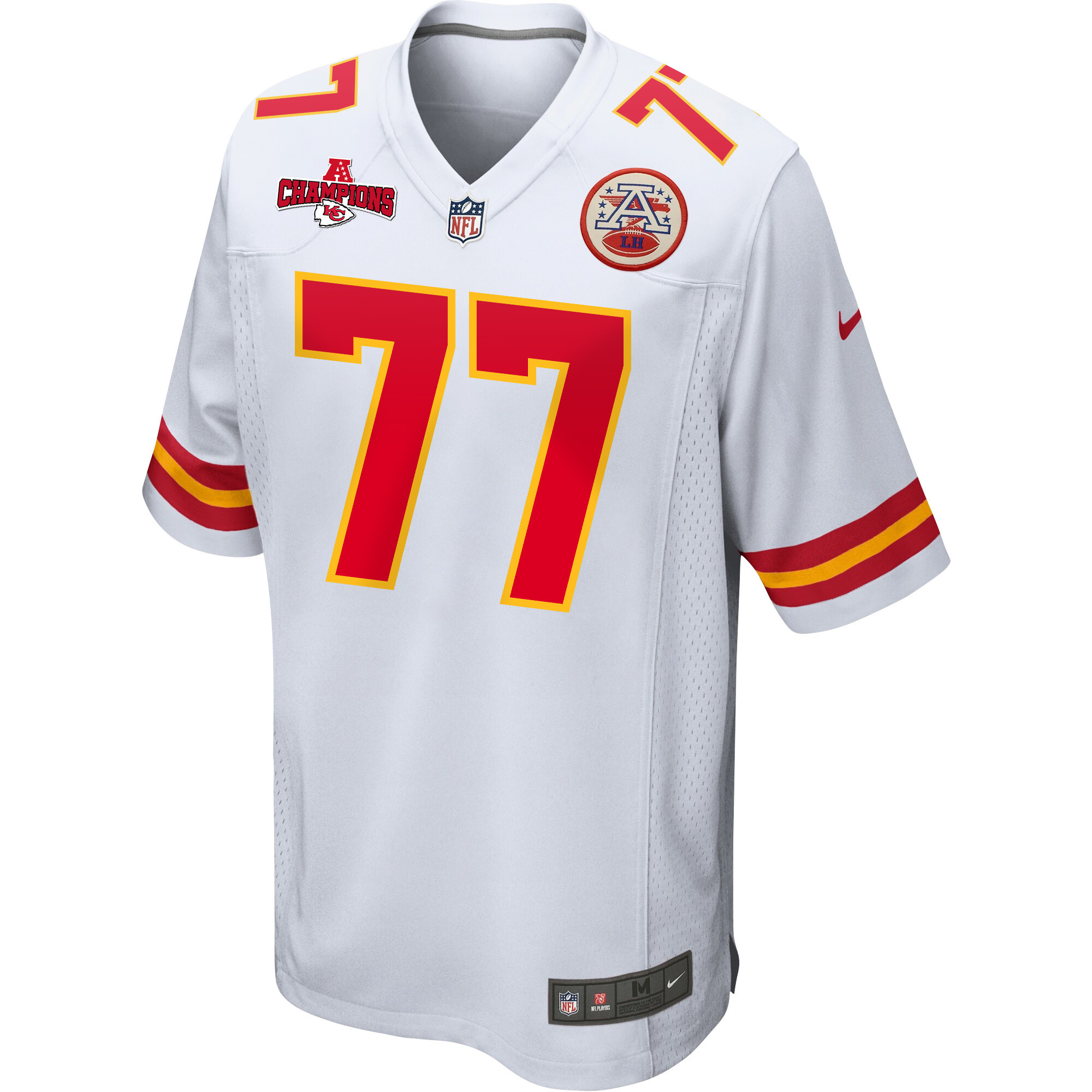 Alternative view of Lucas Niang #77 Kansas City Chiefs Game Jersey - Men's | White