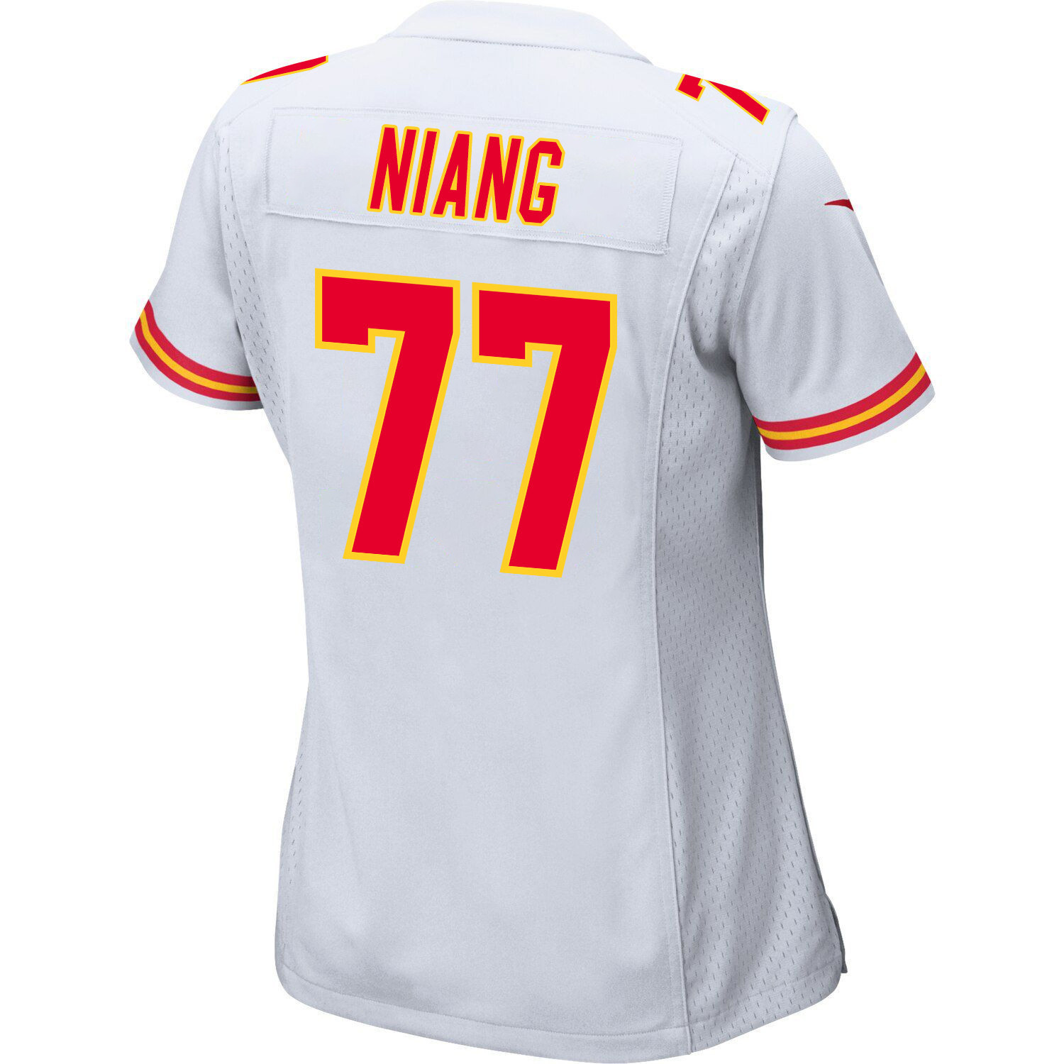 Lucas Niang #77 Kansas City Chiefs Super Bowl LVIII Champions 4X Game Jersey - Women's | White - Image 3