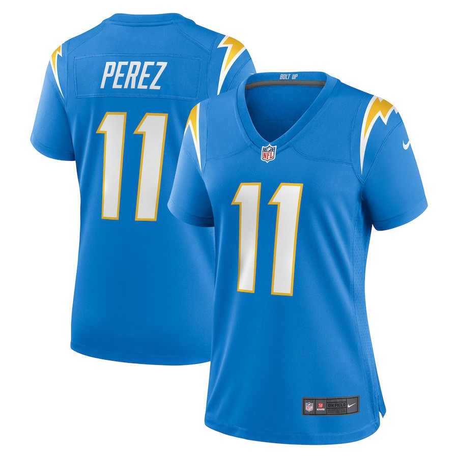 Luis Perez #11 Los Angeles Chargers Game Jersey - Women's | Powder Blue