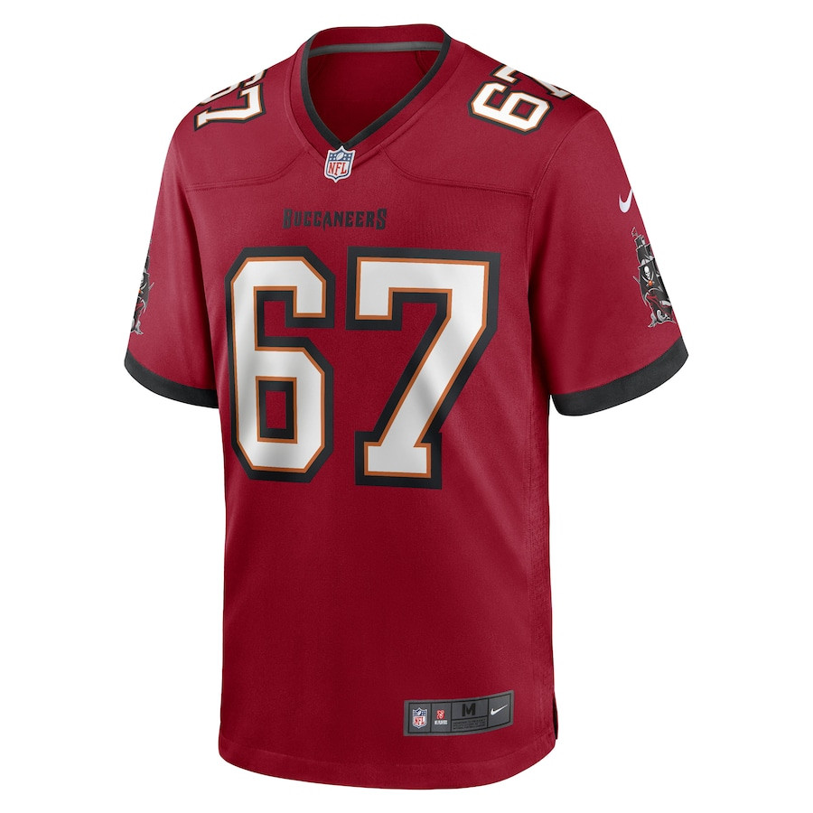 Alternative view of Luke Goedeke #67 Tampa Bay Buccaneers Game Jersey - Men's | Red