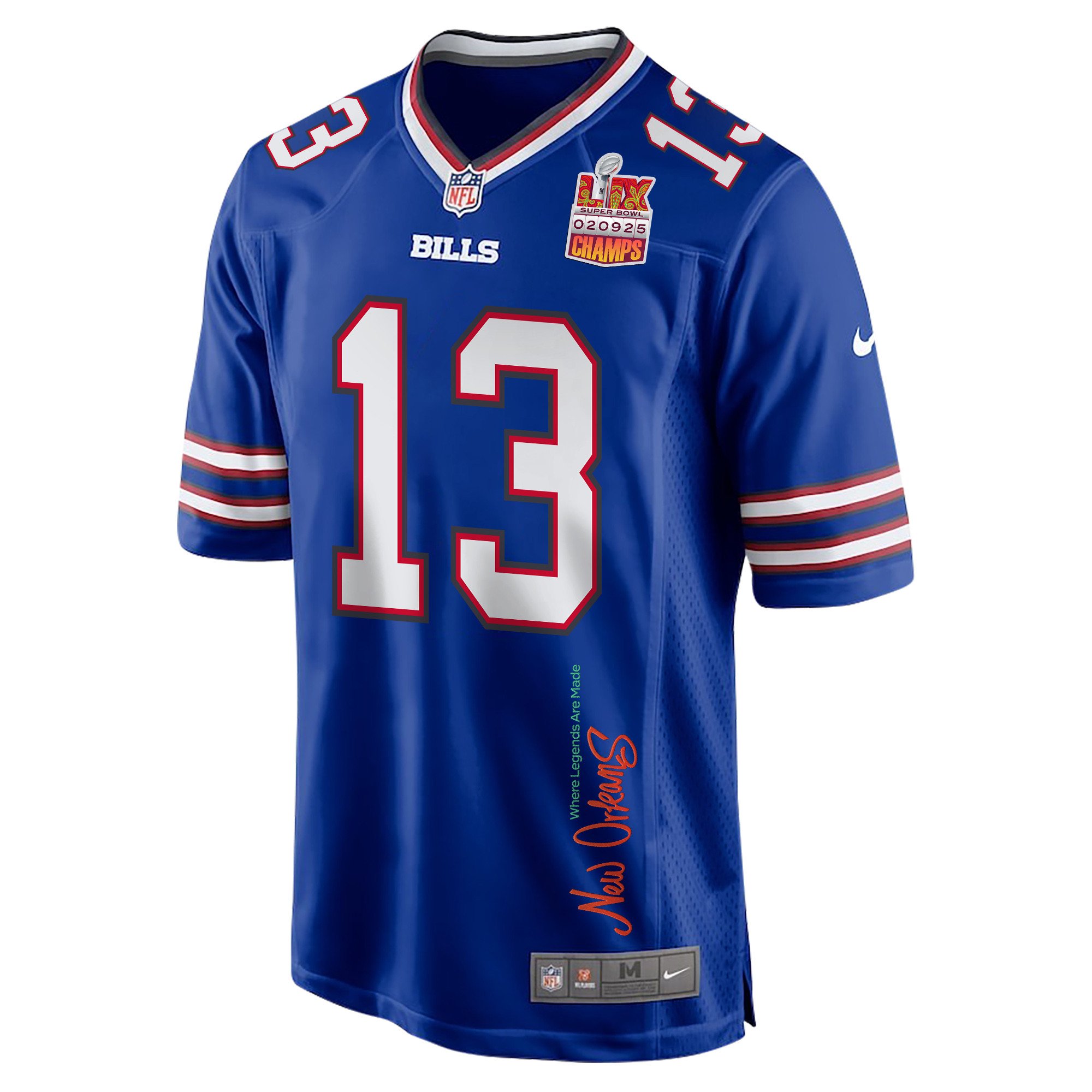 Mack Hollins #13 Buffalo Bills Super Bowl LIX Champions Patch Legend Jersey - Men's | Royal - Image 3