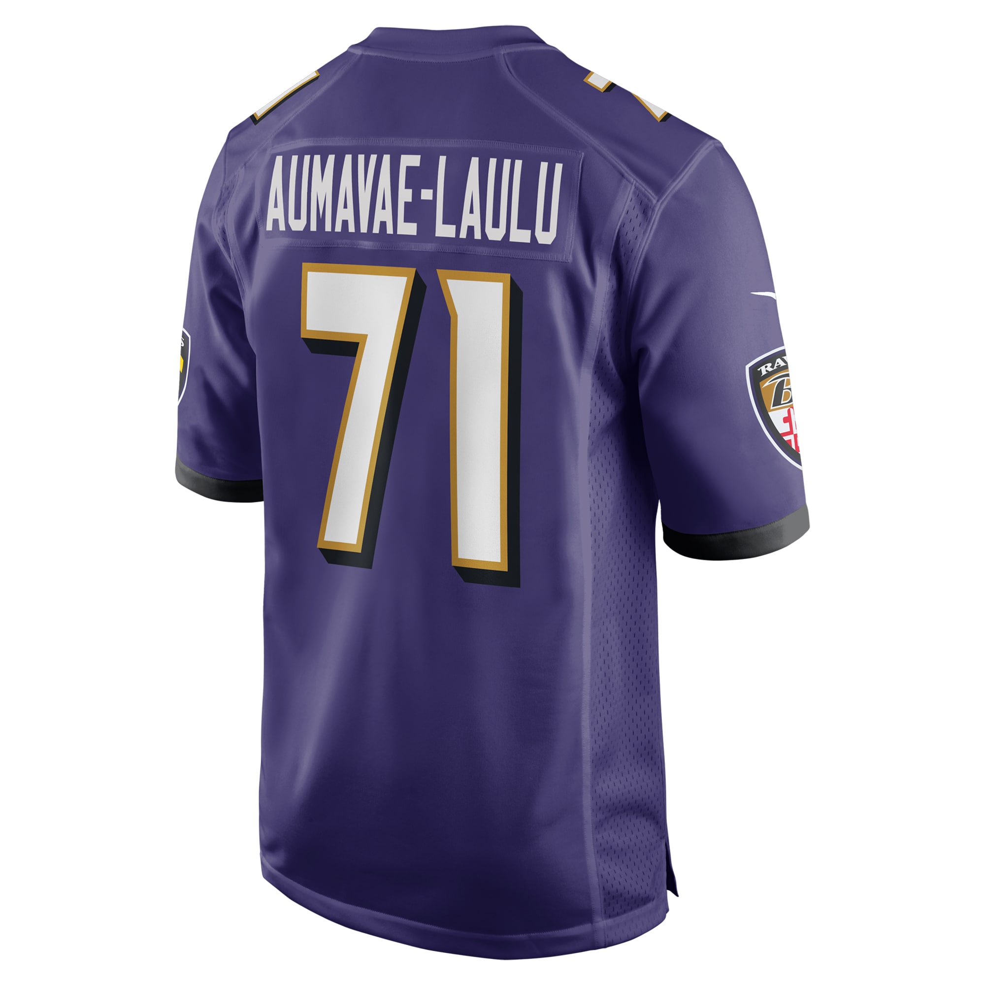 Malaesala Aumavae-Laulu Baltimore Ravens Game Jersey - Men's | Laulu Purple Team Game Jersey - Image 3