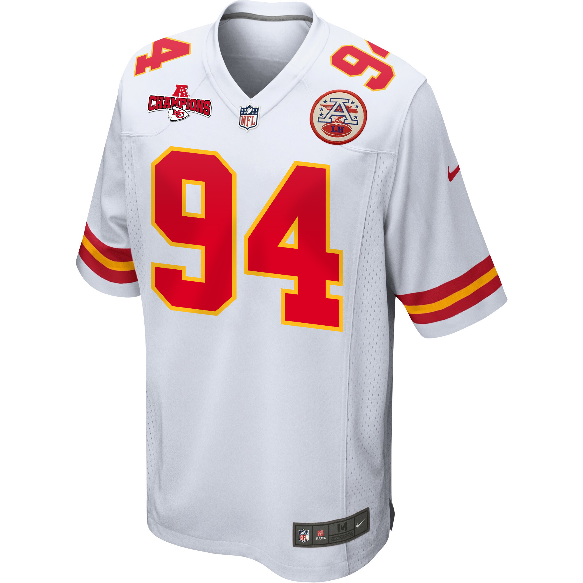 Alternative view of Malik Herring #94 Kansas City Chiefs Game Jersey - Men's | White