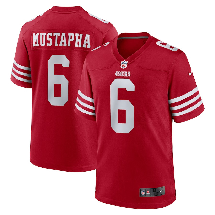 Malik Mustapha #6 San Francisco 49ers Game Jersey - Men's | Scarlet
