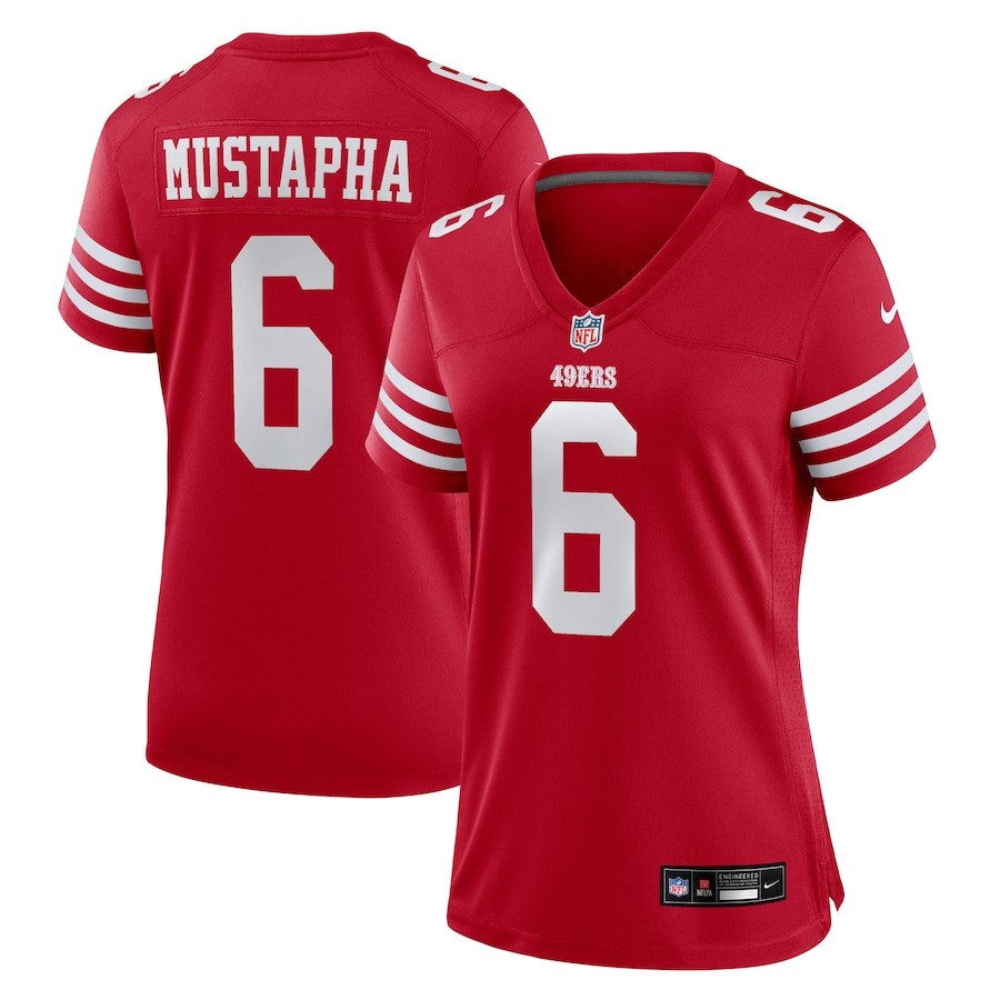 Malik Mustapha #6 San Francisco 49ers Game Jersey - Women's | Scarlet