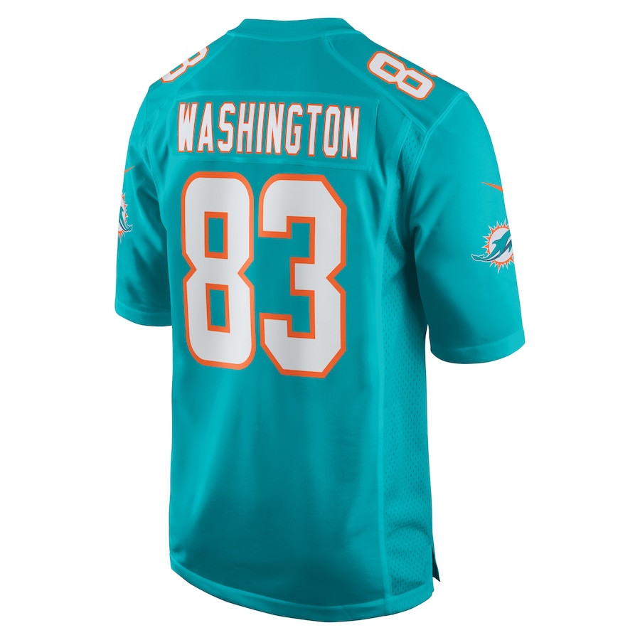 Malik Washington #83 Miami Dolphins Game Jersey - Men's | Aqua - Image 3
