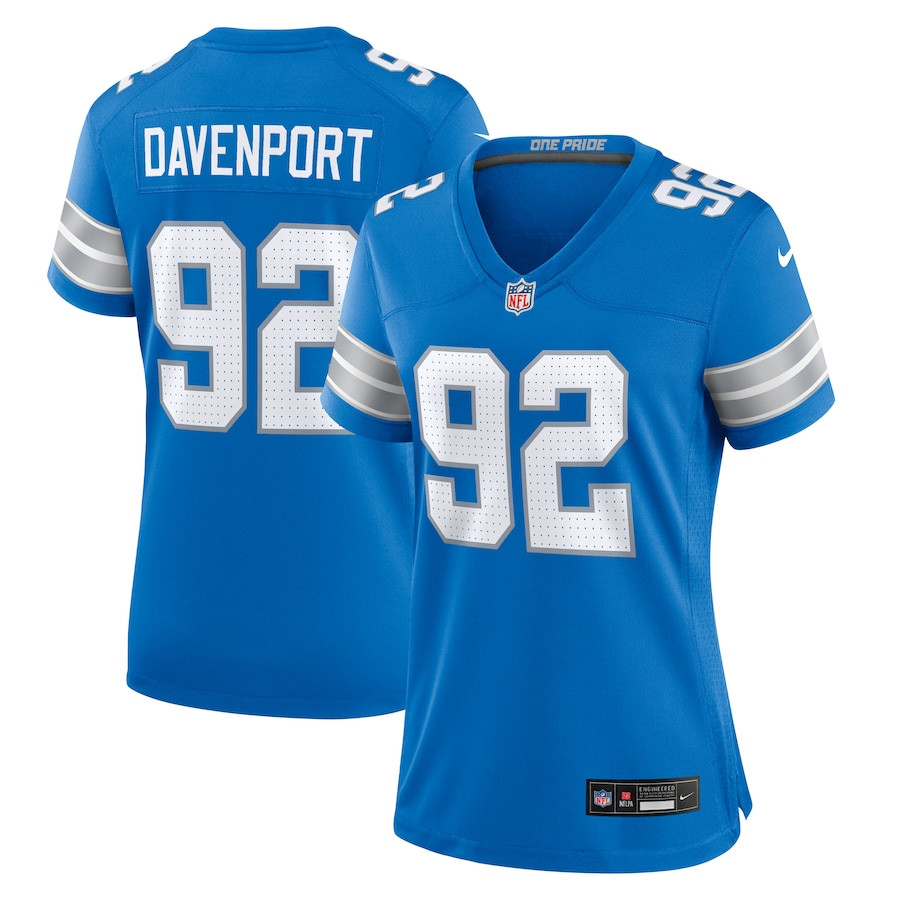 Marcus Davenport #92 Detroit Lions Game Jersey - Women's | Blue