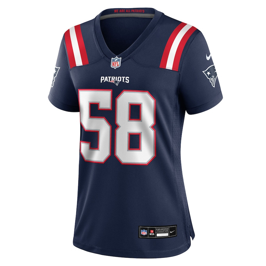 Alternative view of Marcus Harris #58 New England Patriots Game Jersey - Women's | Navy