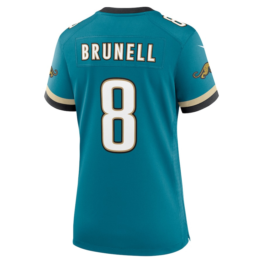 Mark Brunell #8 Jacksonville Jaguars Throwback Game Jersey - Women's | Teal - Image 3