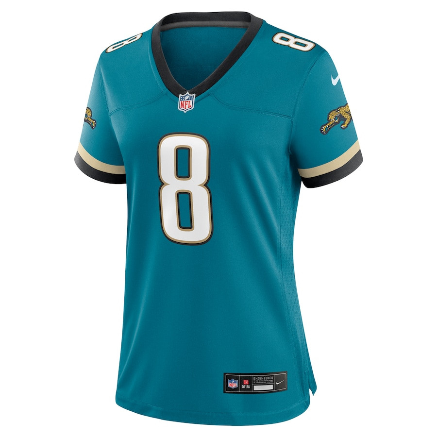 Mark Brunell #8 Jacksonville Jaguars Throwback Game Jersey - Women's | Teal - Image 2