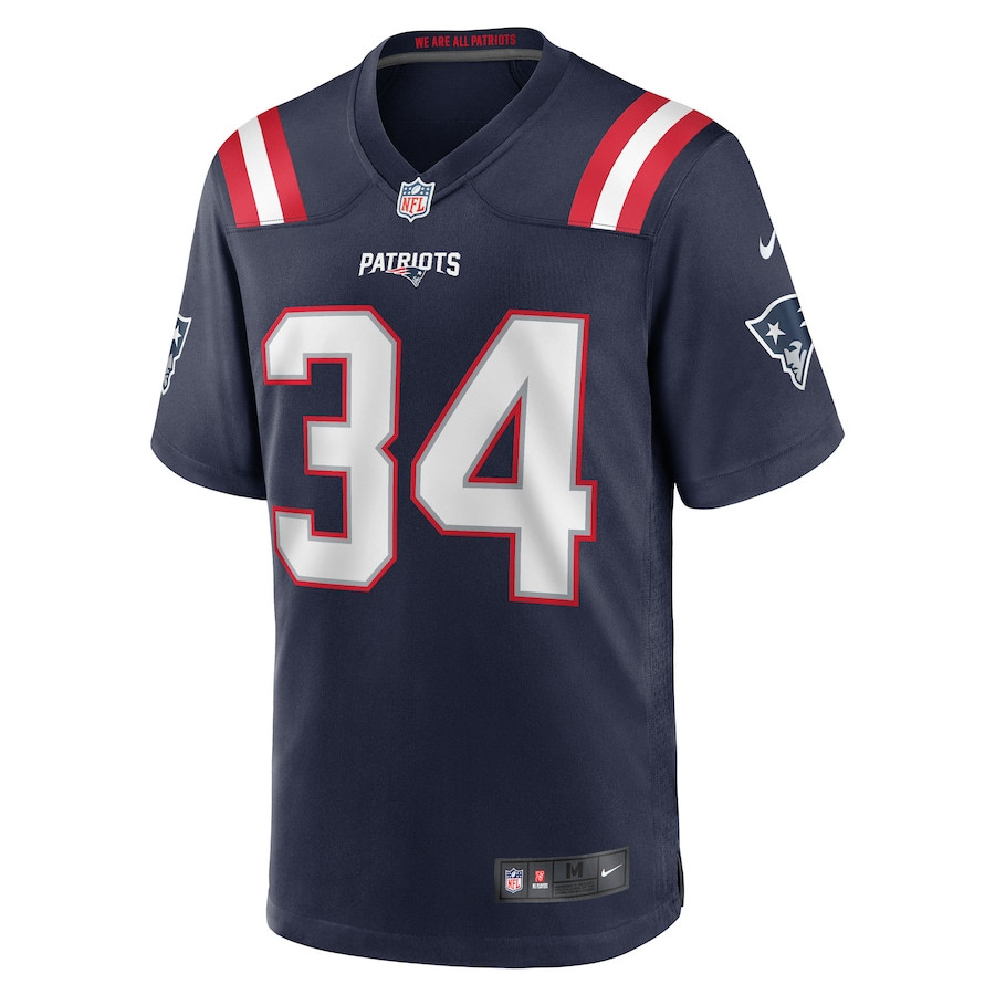Alternative view of Mark Perry #34 New England Patriots Game Jersey - Men's | Navy