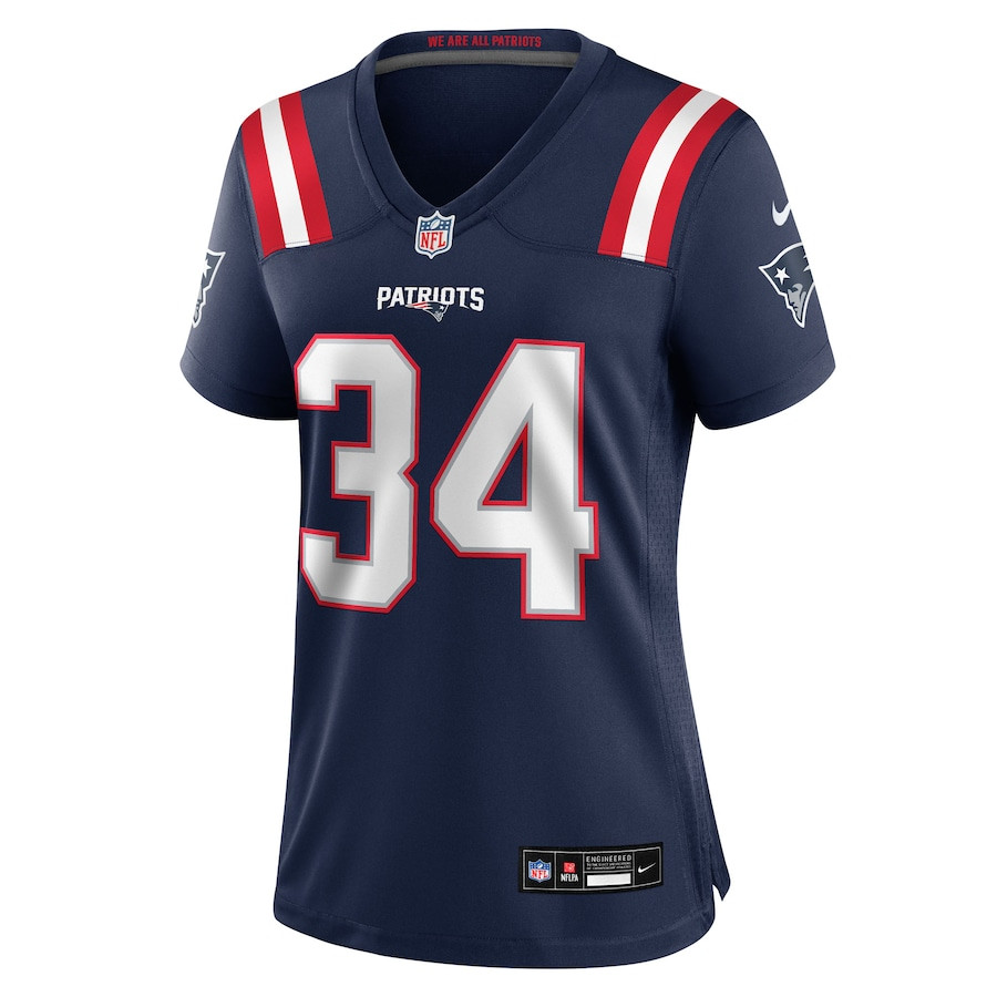 Alternative view of Mark Perry #34 New England Patriots Game Jersey - Women's | Navy