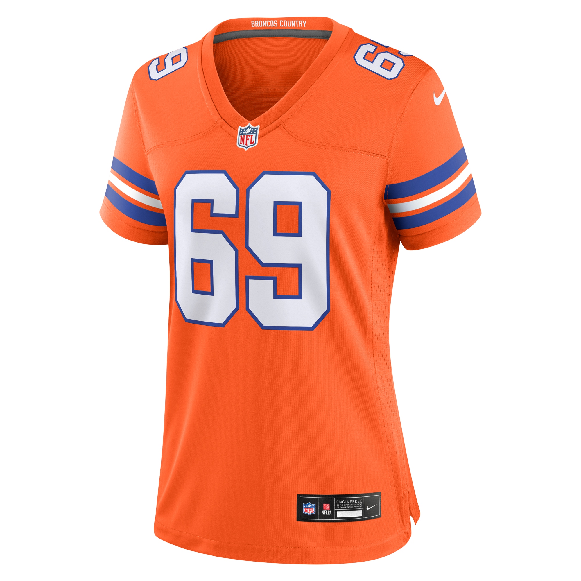 Alternative view of Mark Schlereth Denver Broncos Throwback Game Jersey - Women's
