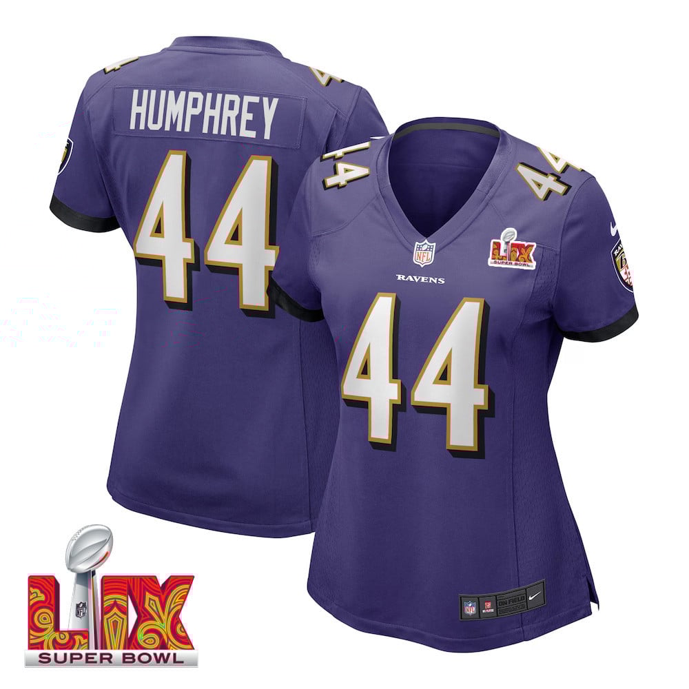 Marlon Humphrey #44 Baltimore Ravens Super Bowl LIX Game Jersey - Women's | Purple
