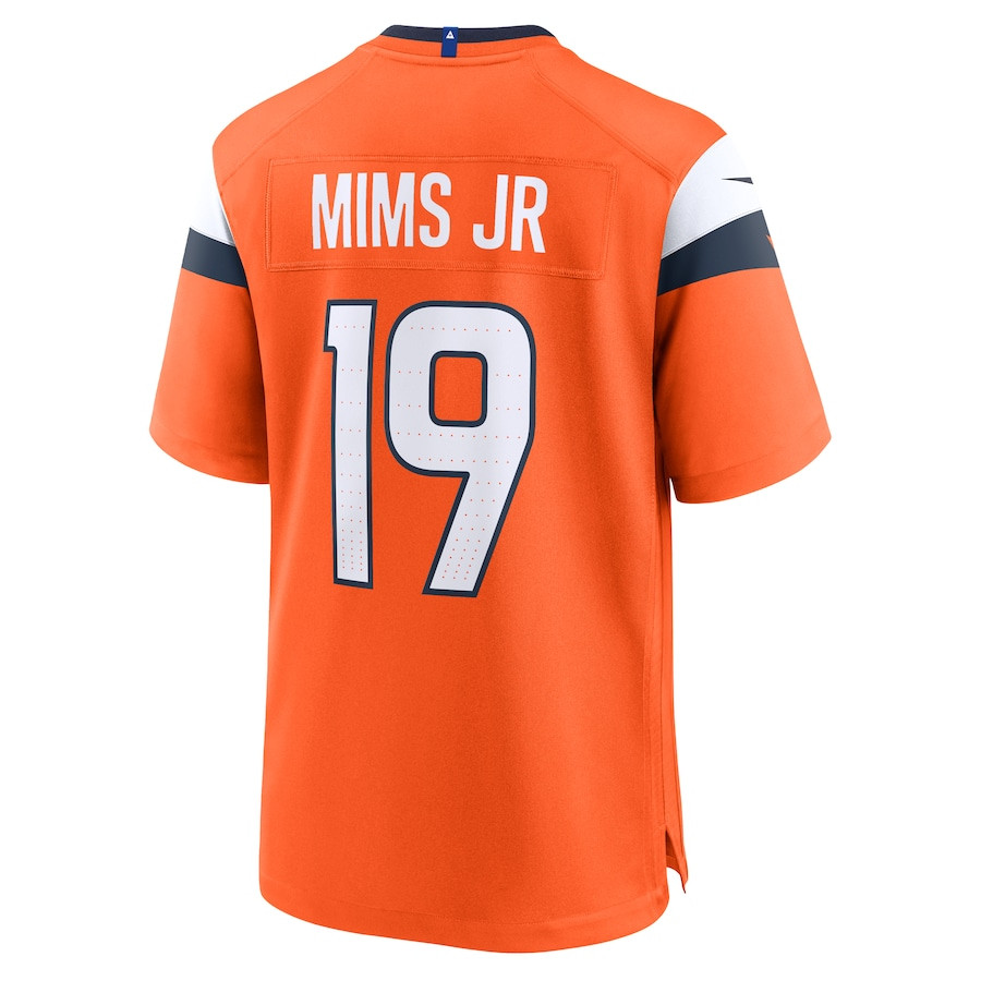 Marvin Mims Jr #19 Denver Broncos Game Jersey - Men's | Orange - Image 3