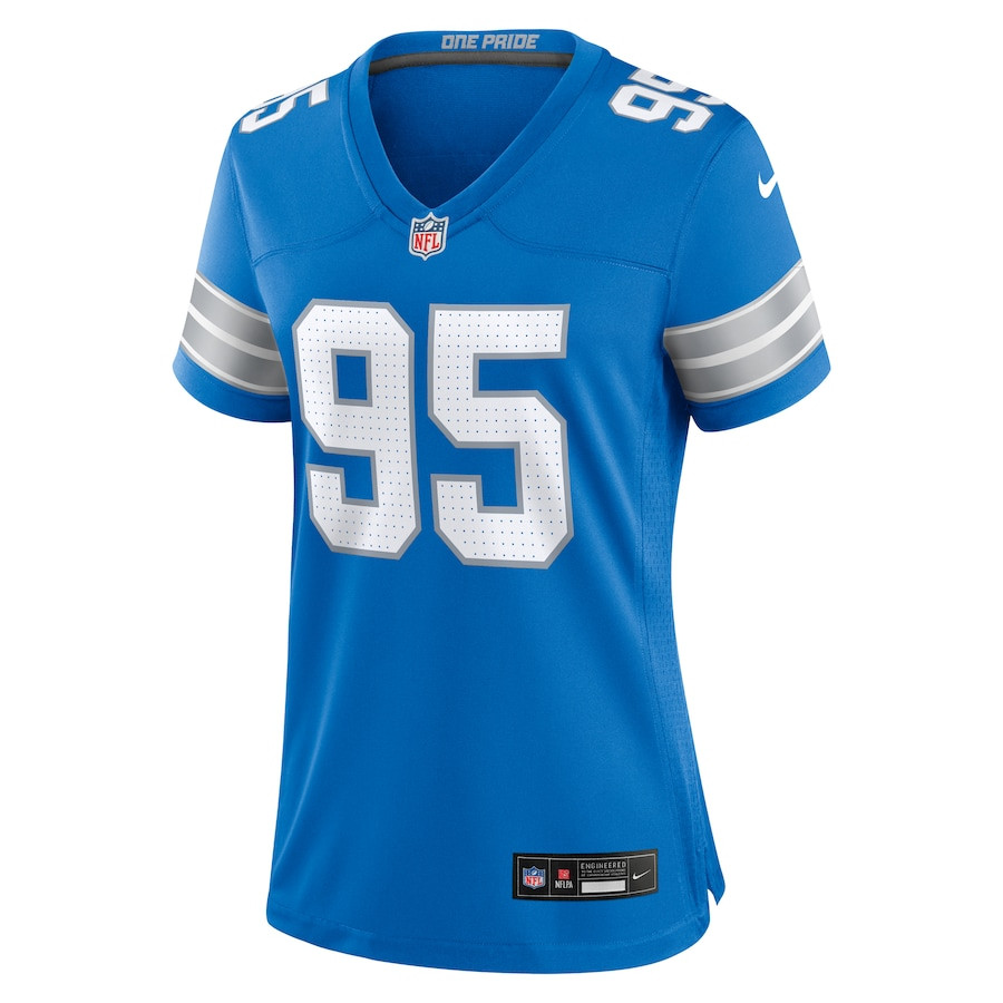 Alternative view of Mathieu Betts #95 Detroit Lions Game Jersey - Women's | Blue
