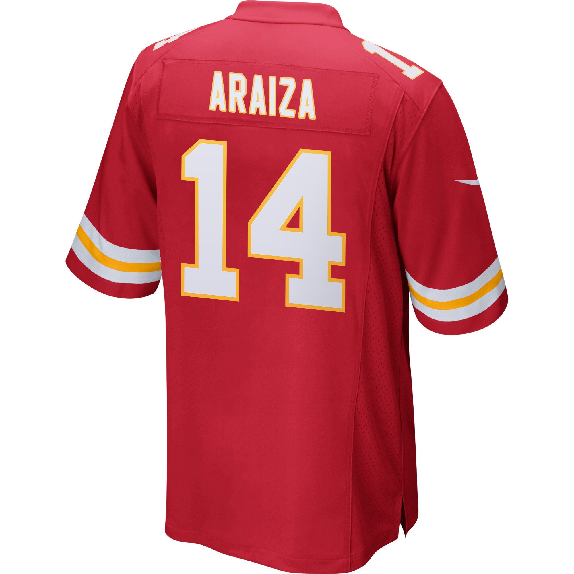 Alternative view of Matt Araiza #14 Kansas City Chiefs Super Bowl LIX Champions Patch Game Jersey - Men's | Red