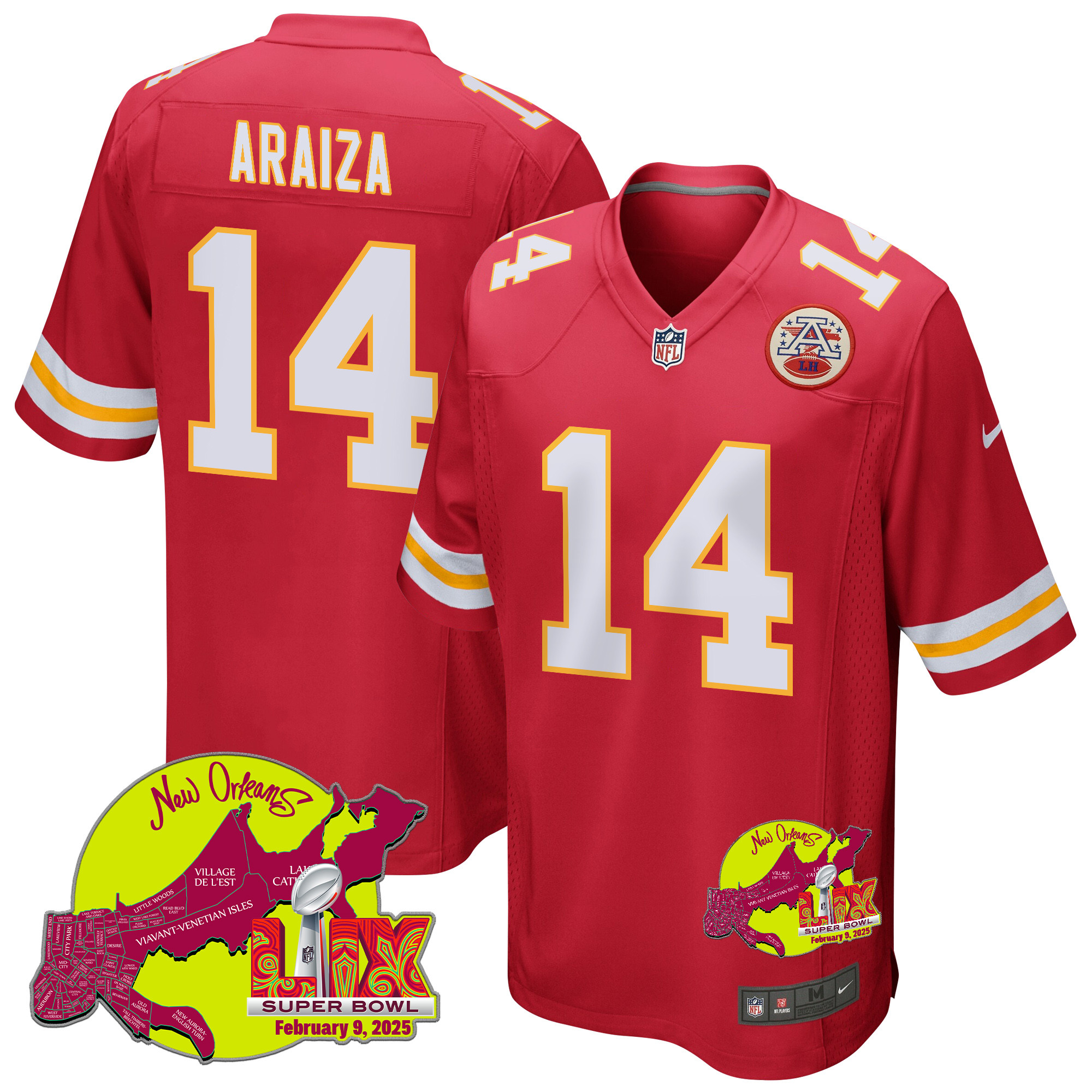 Matt Araiza #14 Kansas City Chiefs Super Bowl LIX Game Jersey - Men's | Red