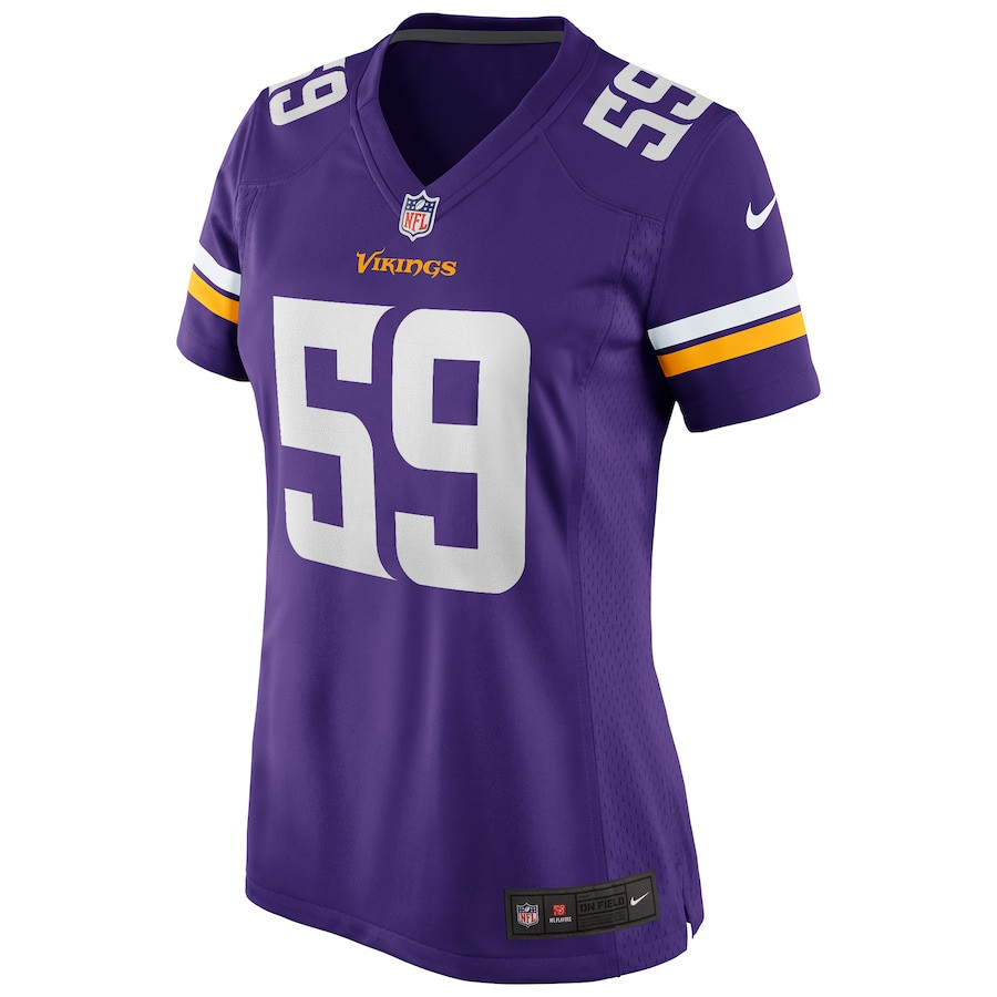 Alternative view of Matt Blair #59 Minnesota Vikings Game Jersey - Women's | Purple