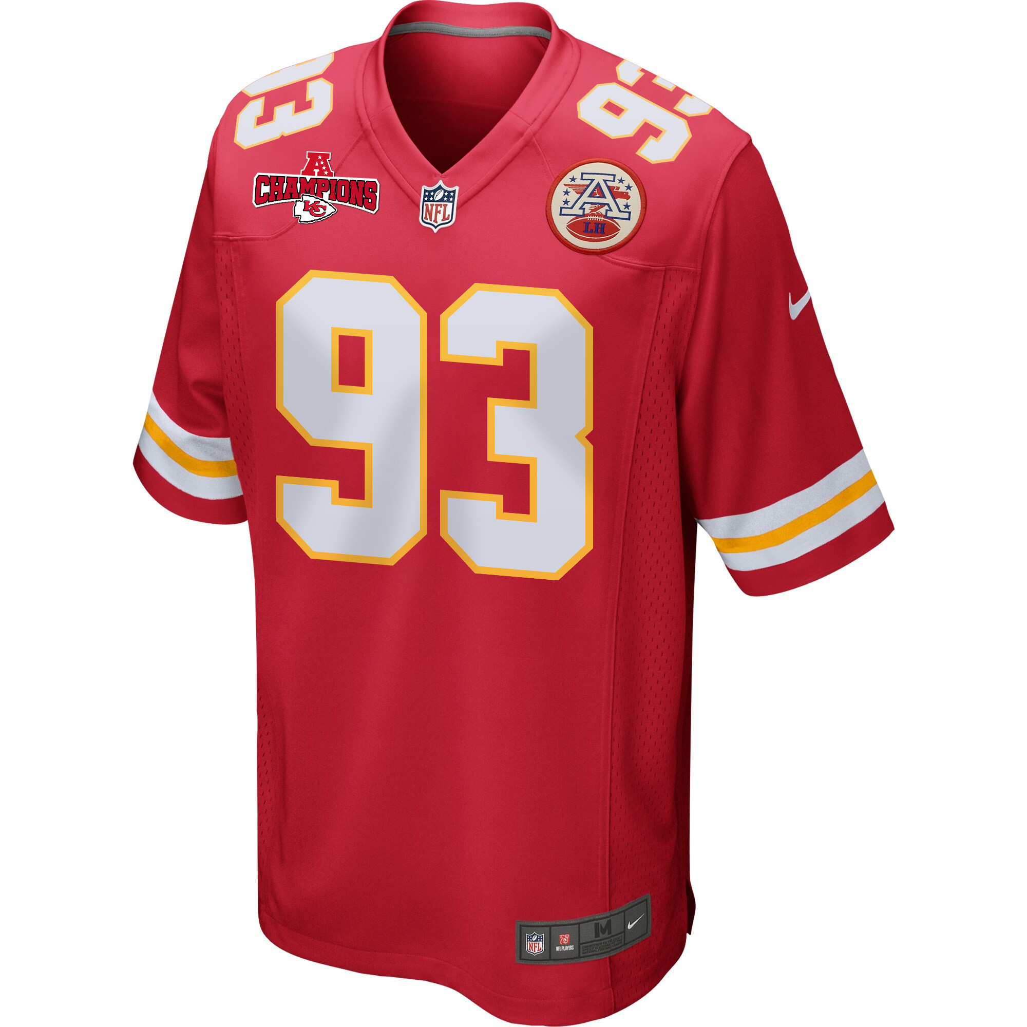 Alternative view of Matt Dickerson #93 Kansas City Chiefs Game Jersey - Men's | Red