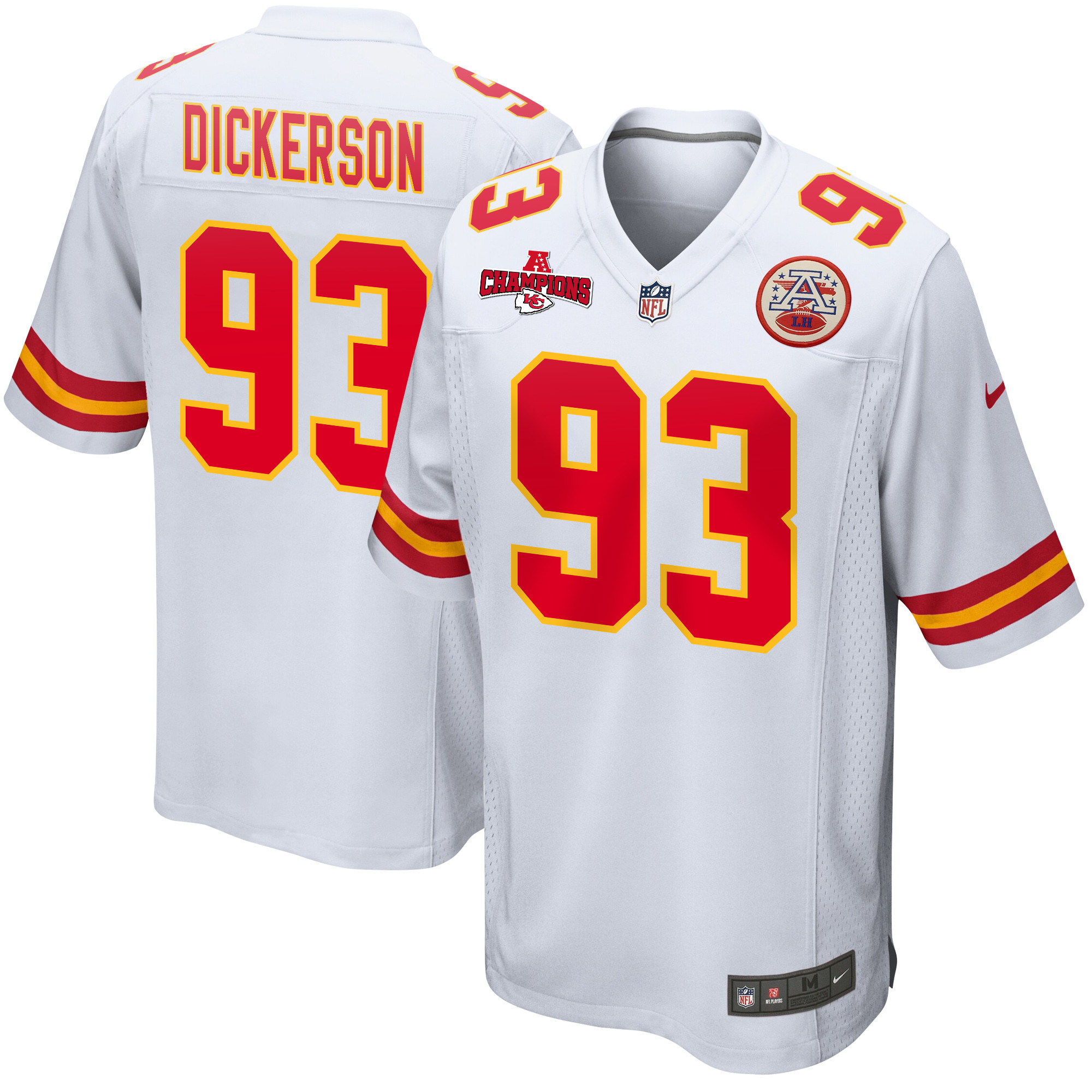 Matt Dickerson #93 Kansas City Chiefs Game Jersey - Men's | White