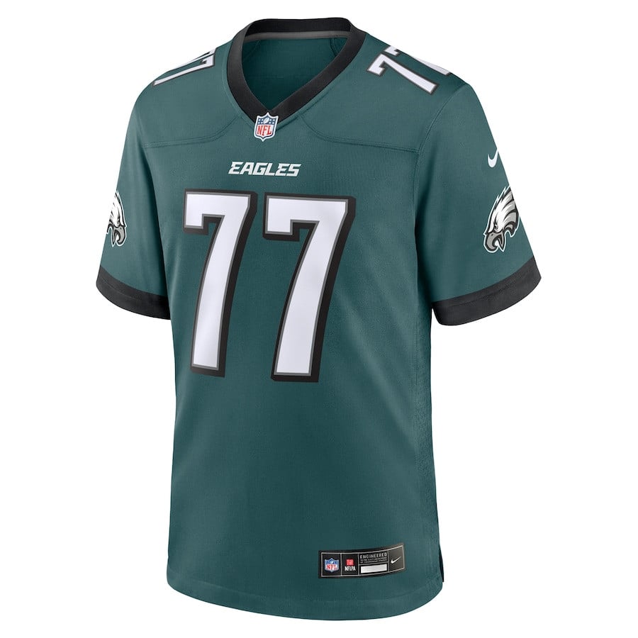 Alternative view of Matt Hennessy #77 Philadelphia Eagles Game Jersey - Men's | Midnight Green