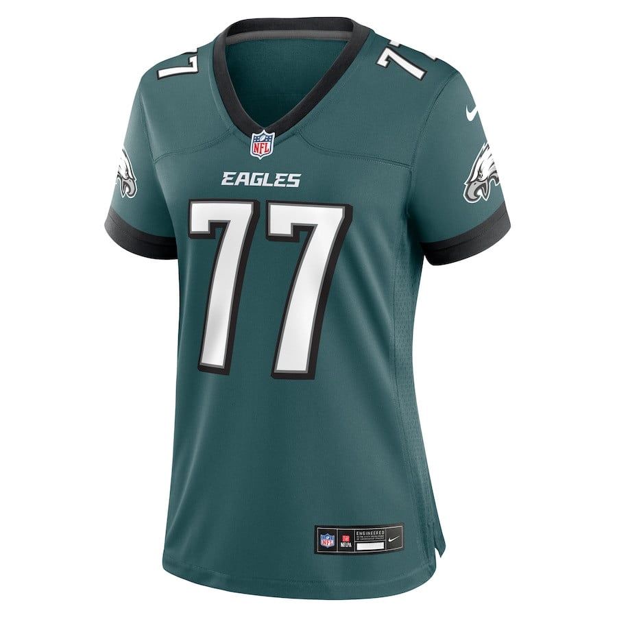 Alternative view of Matt Hennessy #77 Philadelphia Eagles Game Jersey - Women's | Midnight Green