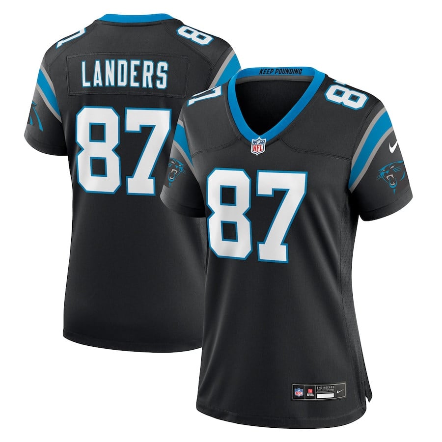 Matt Landers #87 Carolina Panthers Game Jersey - Women's | Black
