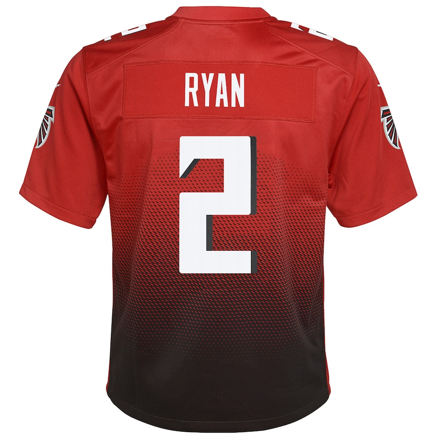 Matt Ryan #2 Atlanta Falcons 2nd Alternate Game Jersey - Youth | Red - Image 3