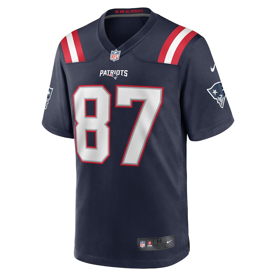 Alternative view of Matt Sokol #87 New England Patriots Game Jersey - Men's | Navy