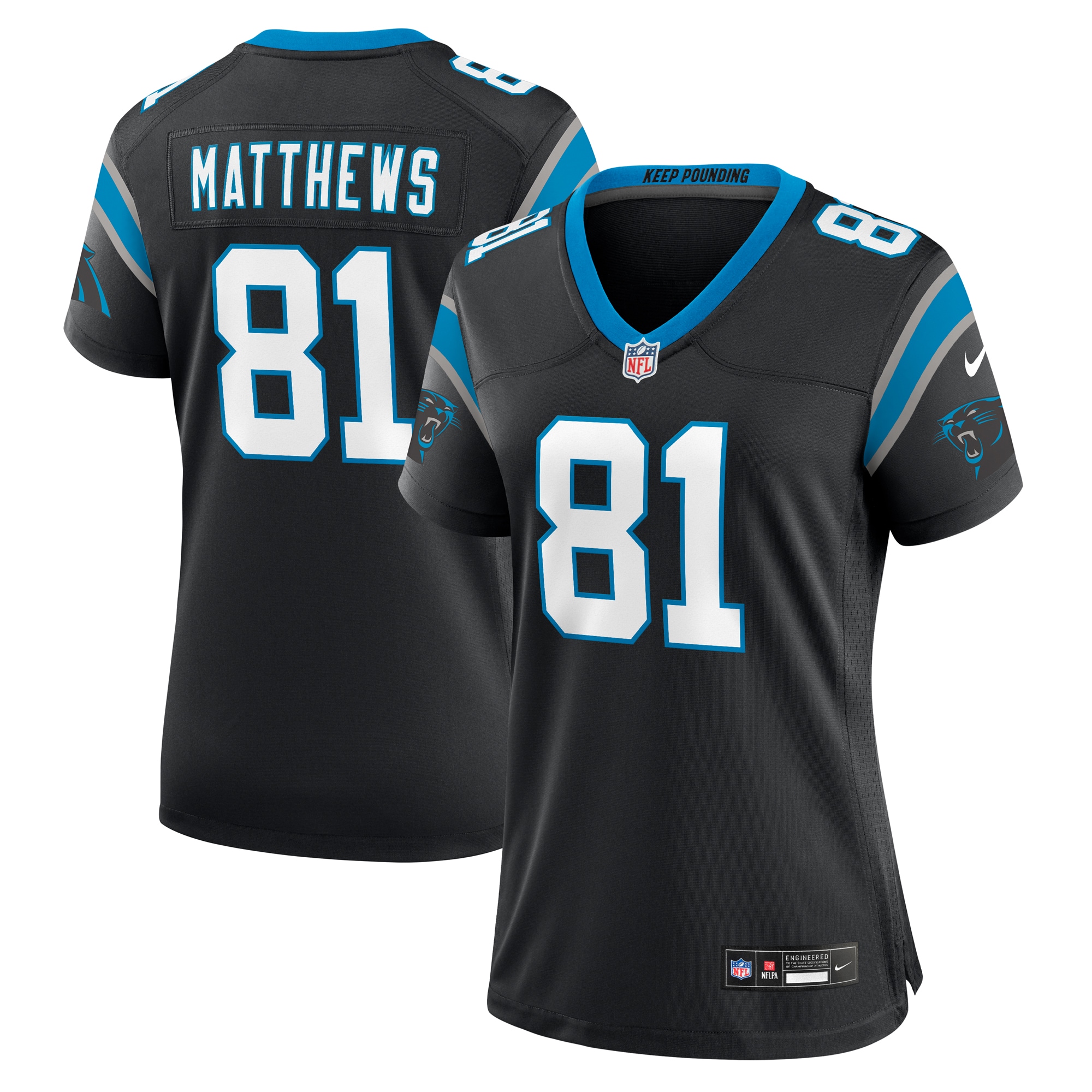 Matthews Carolina Panthers Game Jersey - Women's
