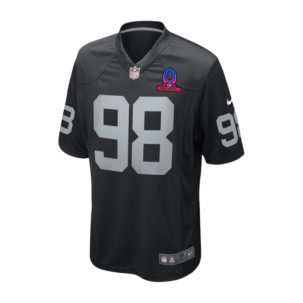 Alternative view of Maxx Crosby #98 Las Vegas Raiders Game Jersey - Men's | Black